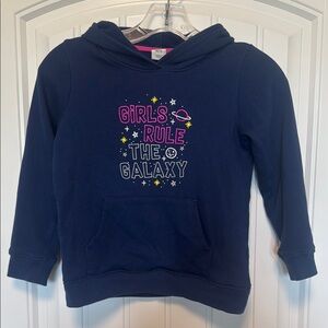 bcg Navy Girls Rule the Galaxy Sweatshirt Hoodie Size 7